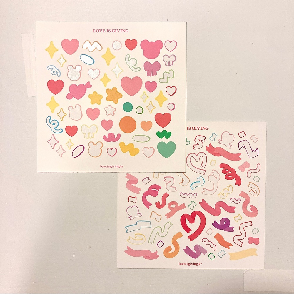 Used Korean Deco confetti sticker sheets bundle